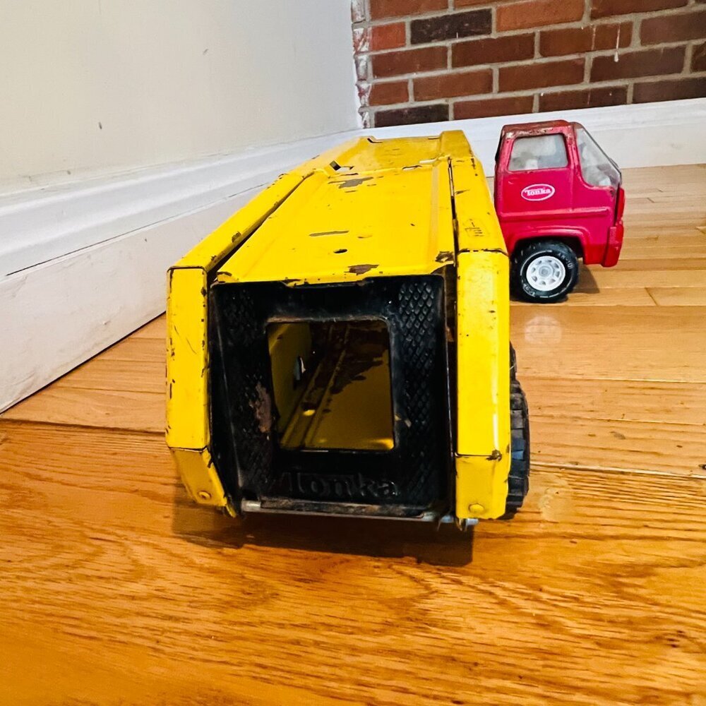 Vintage 1970's Mighty Tonka Pressed Steel 34" Car Carrier Transporter #3991 - Picture 5 of 16